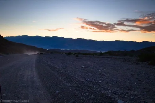 Sunset over the Echo Canyon alluvial fan, Death Valley National Park, California