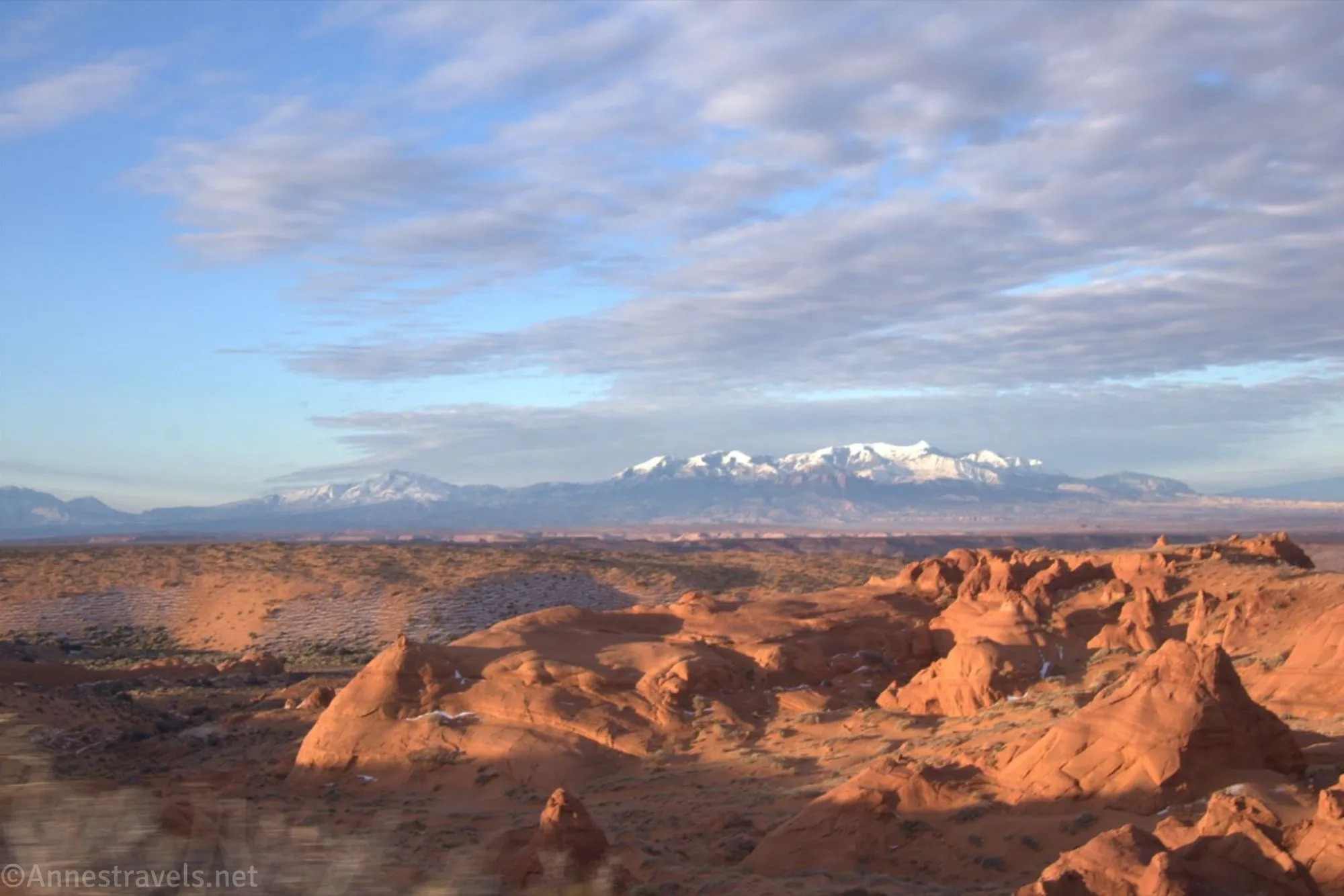 Screenshot of the unedited RAW file looking down on Robber's Roost and the Henry Mountains, Utah