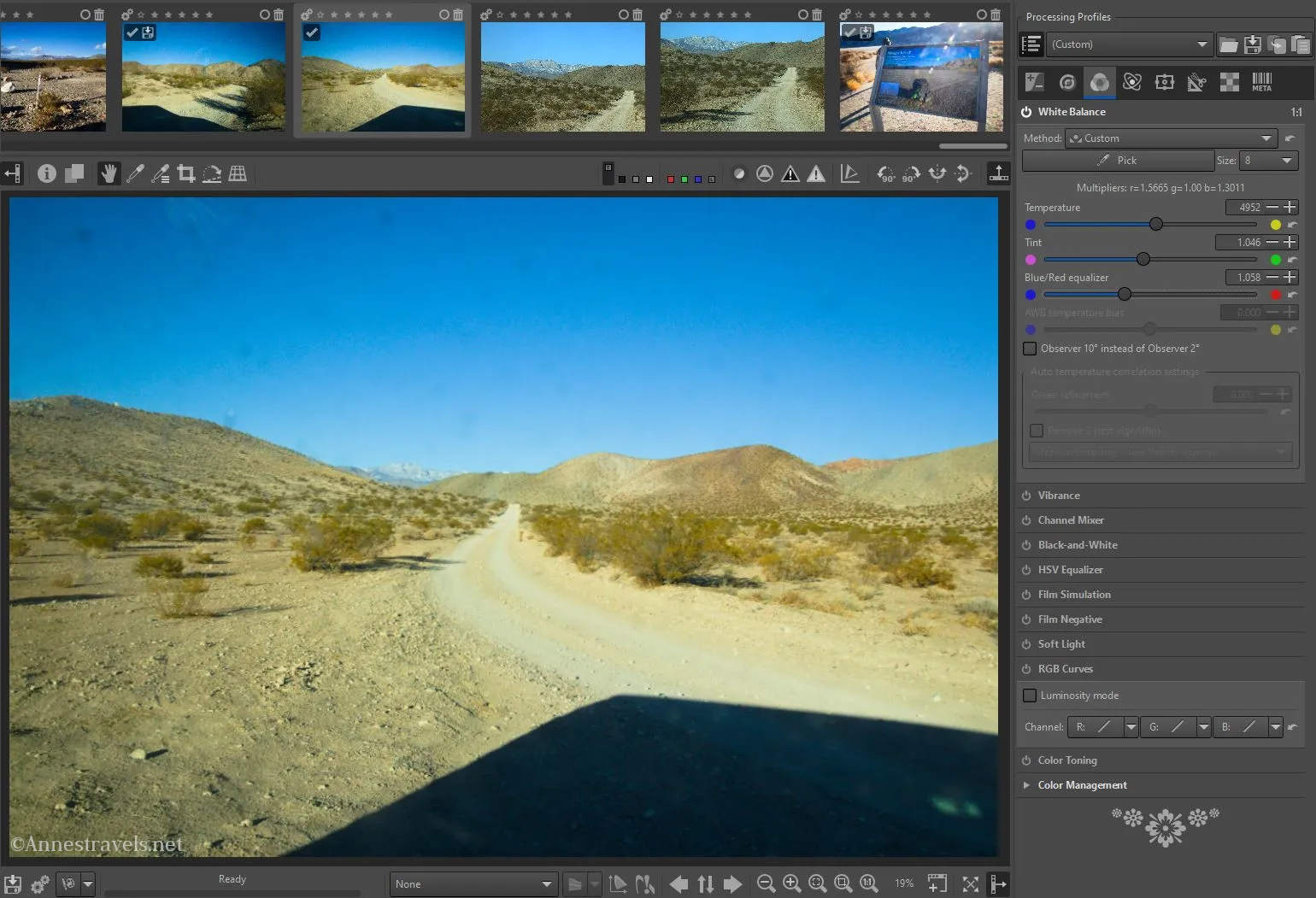 A picture I took through the van window of the Lippincott Road, Death Valley National Park, California
