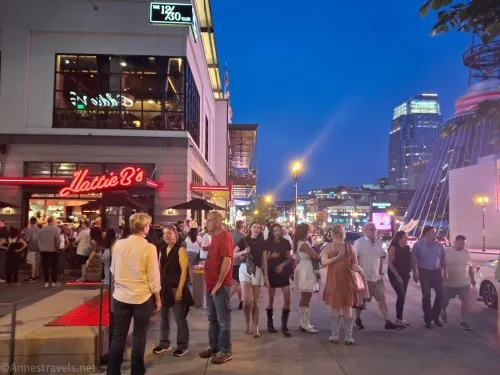 Sooooo many people, but not as bad as Saturday night! Broadway, Nashville, Tennessee