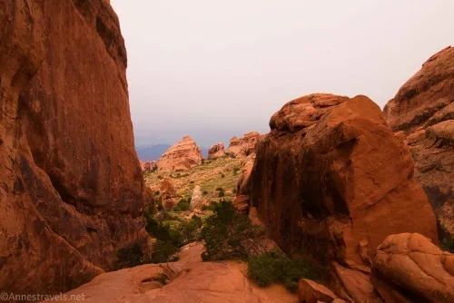 I believe Wall Arch was on the right here in Devils Garden, Arches National Park, Utah