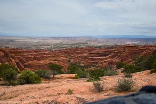 Looking down on fins north of Devils Garden, Arches National Park, Utah