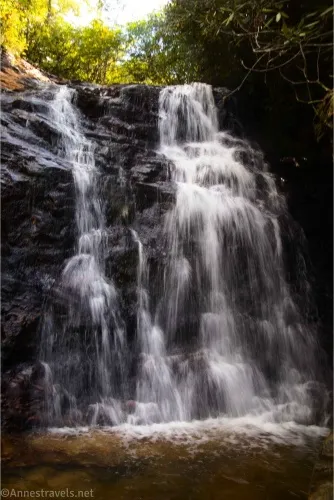 Standing below the Upper Cascades, Hanging Rock State Park, North Carolina