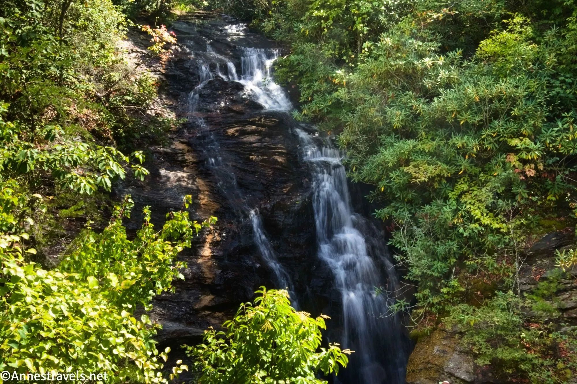 Views of Upper Cascade Falls in Hanging Rock State Park, North Carolina