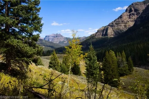 Views from the meadows toward Beartooth Pass on the Trout Lake Trail, Yellowstone National Park, Wyoming