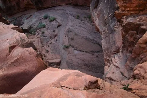 Looking down the dryfall in Cove Canyon... the zoom lens is good for all kinds of things! Maze District of Canyonlands National Park, Utah
