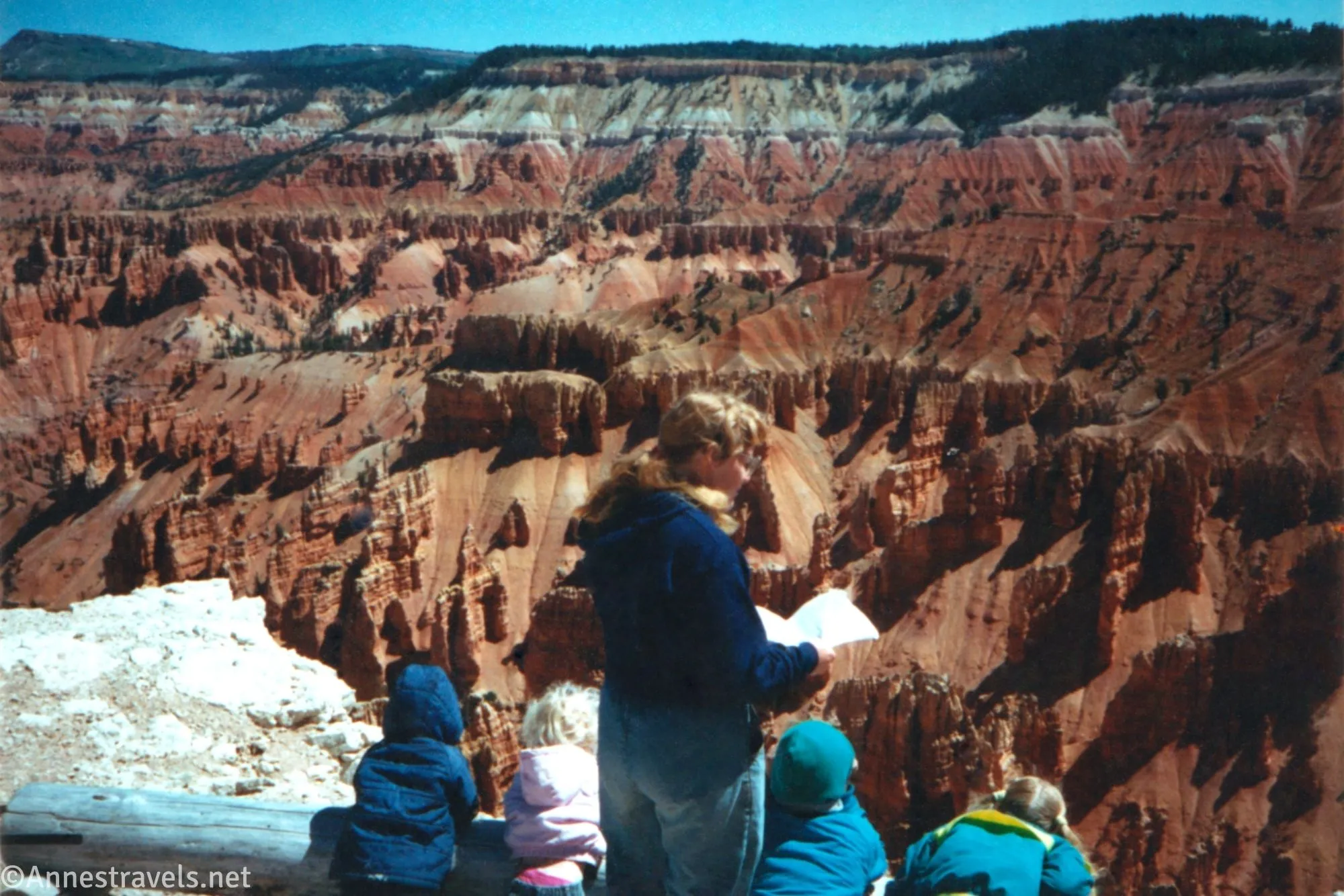 Enjoying the views at Cedar Breaks National Monument, Utah, in 1997