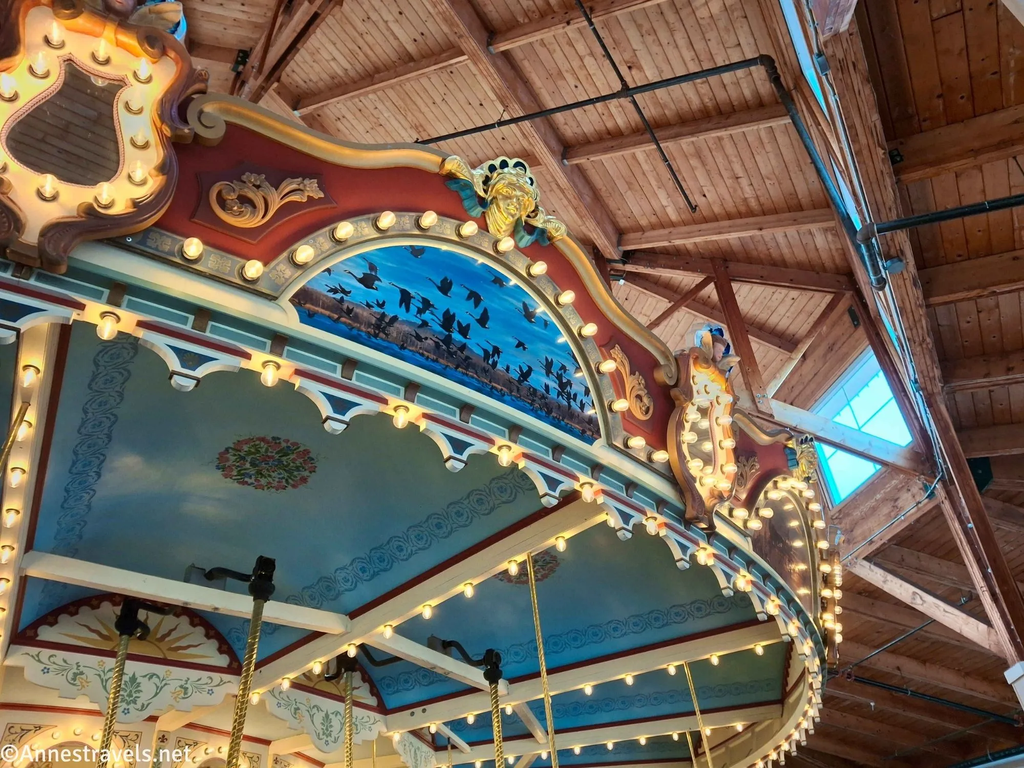 Some of the paintings on the carousel at SeaBreeze Amusement Park, New York