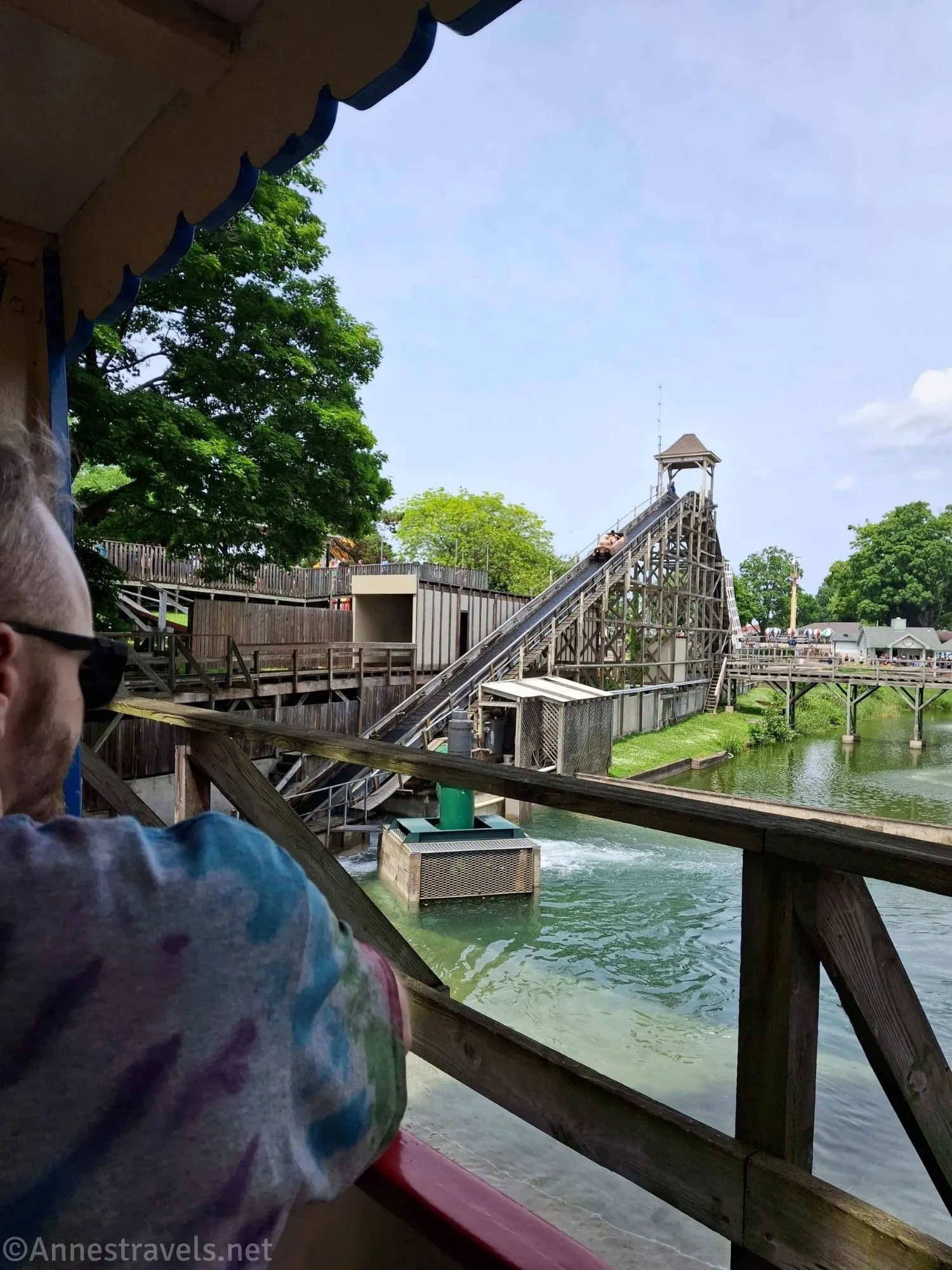 The train gives you a great view of the Log Flume at SeaBreeze Amusement Park, New York