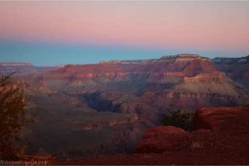 The cliffs of the Grand Canyon before sunrise