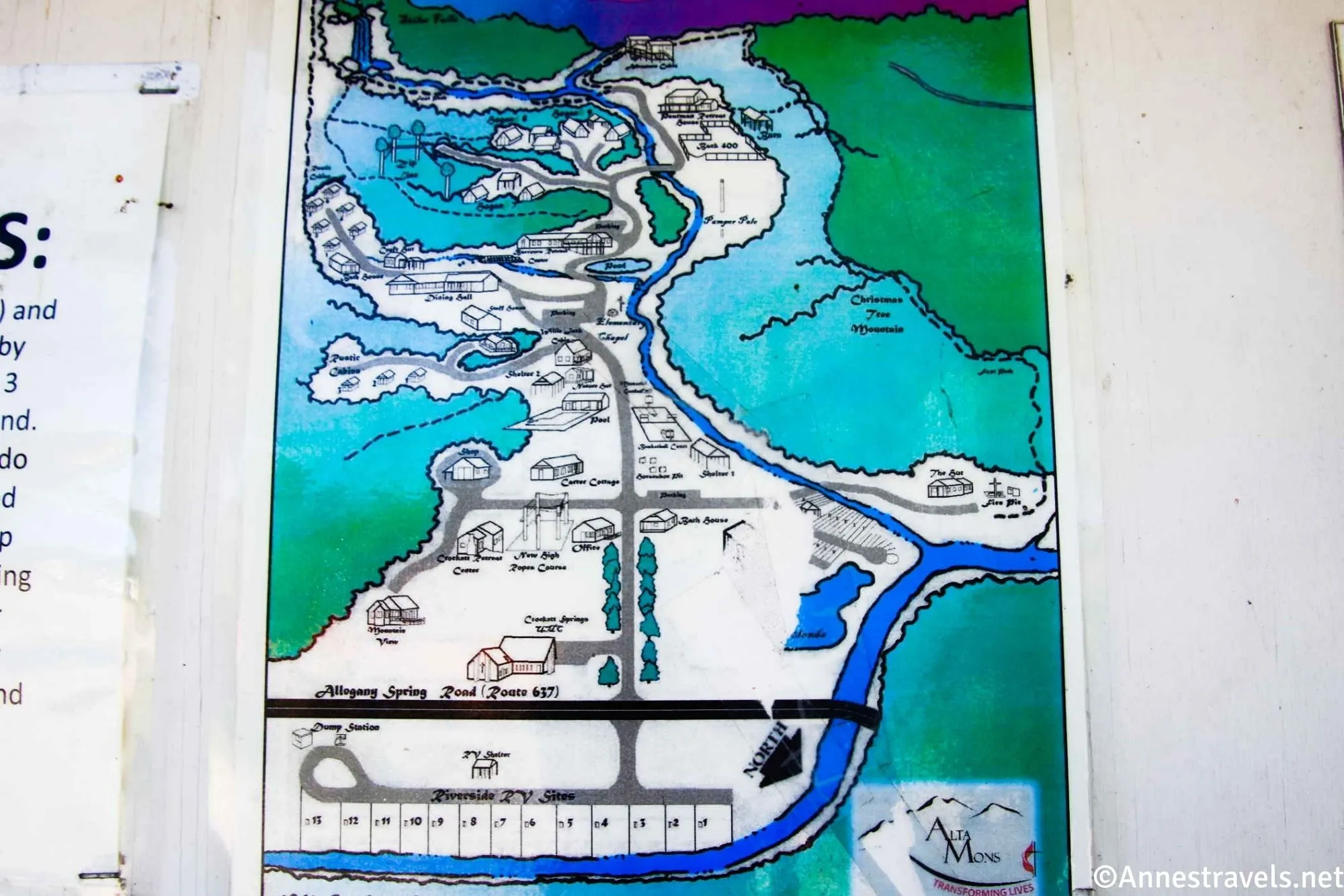 Map of the Alta Mons United Methodist Camp