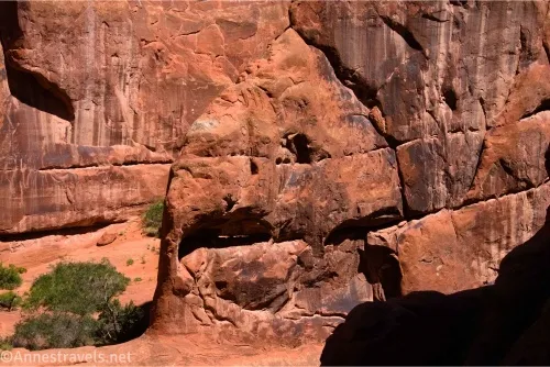 A small arch in a sandstone fin 