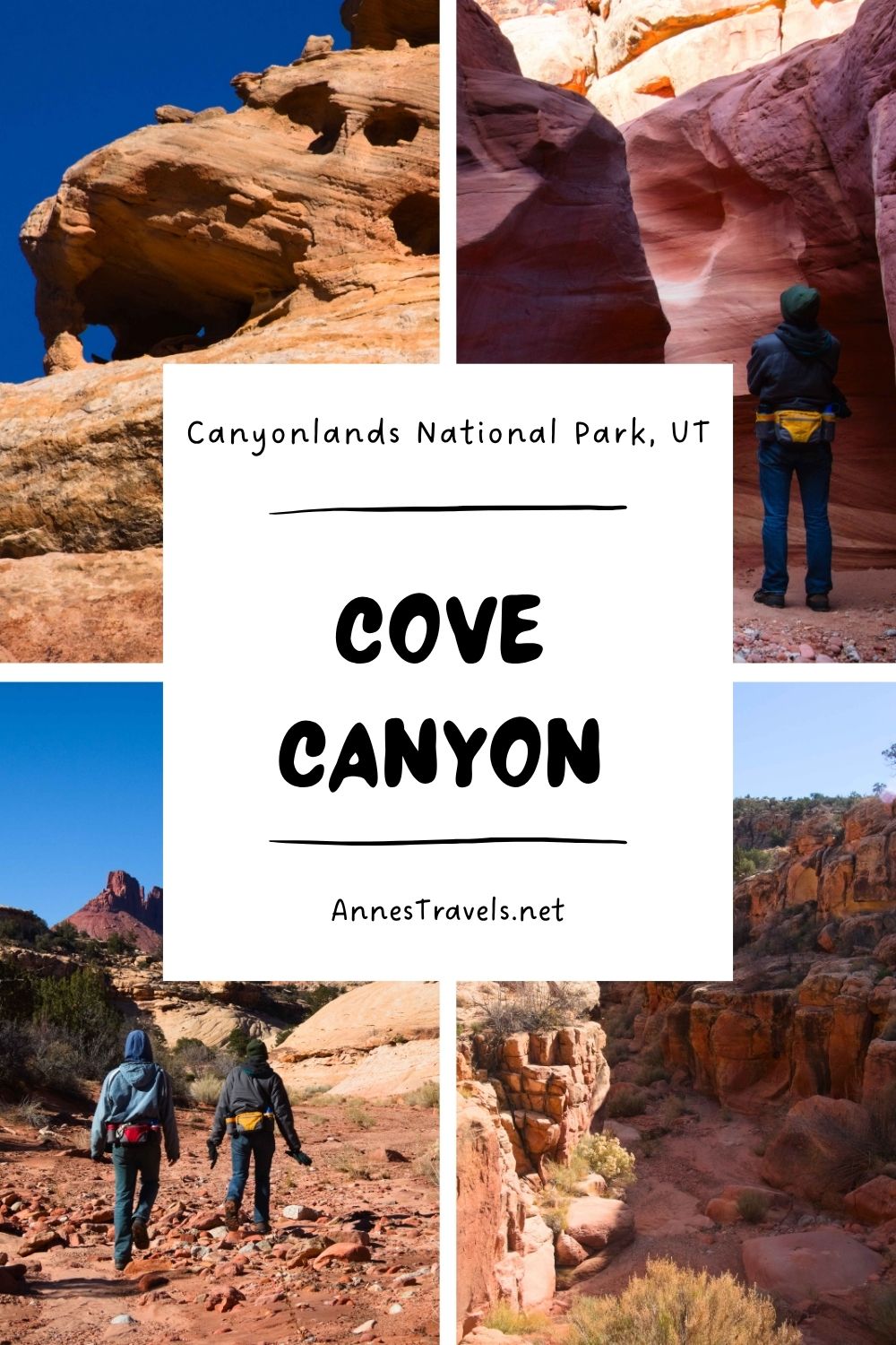 Collage of photos from Cove Canyon in Canyonlands National Park, Utah