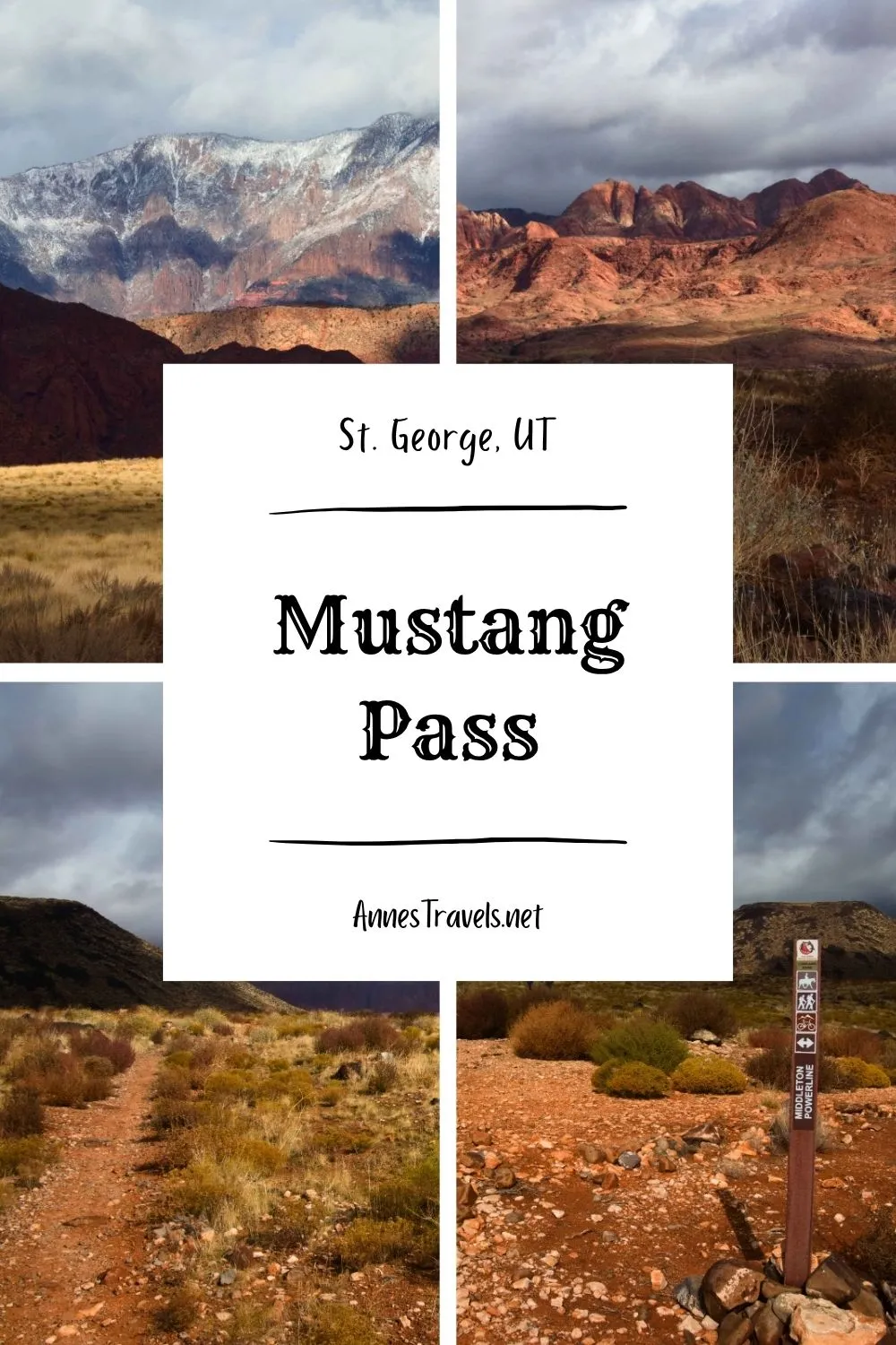 Photo collage of the views around Mustang Pass in the Red Cliffs National  Conservation Area near St. George, Utah