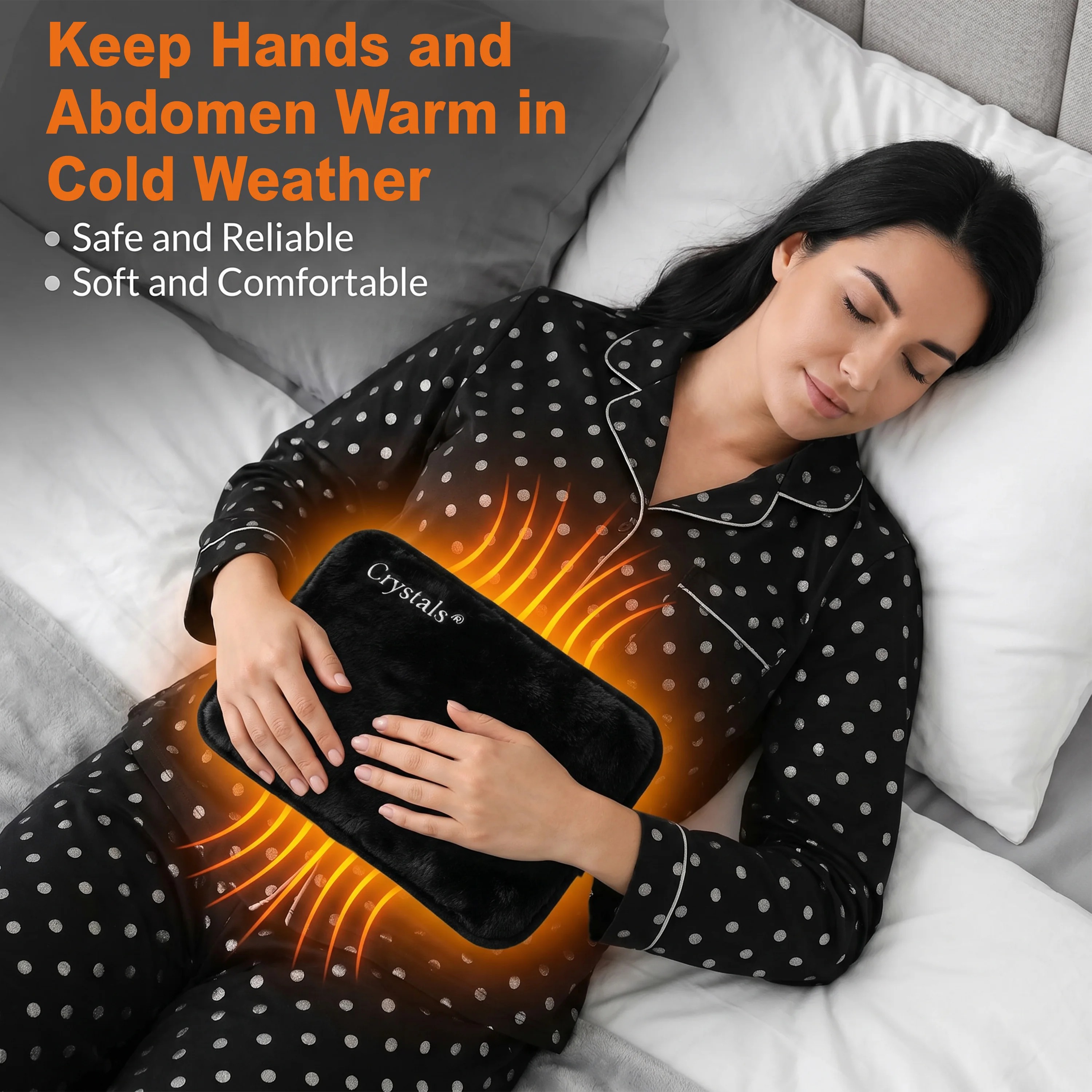 Electric hot water bottle providing warmth
