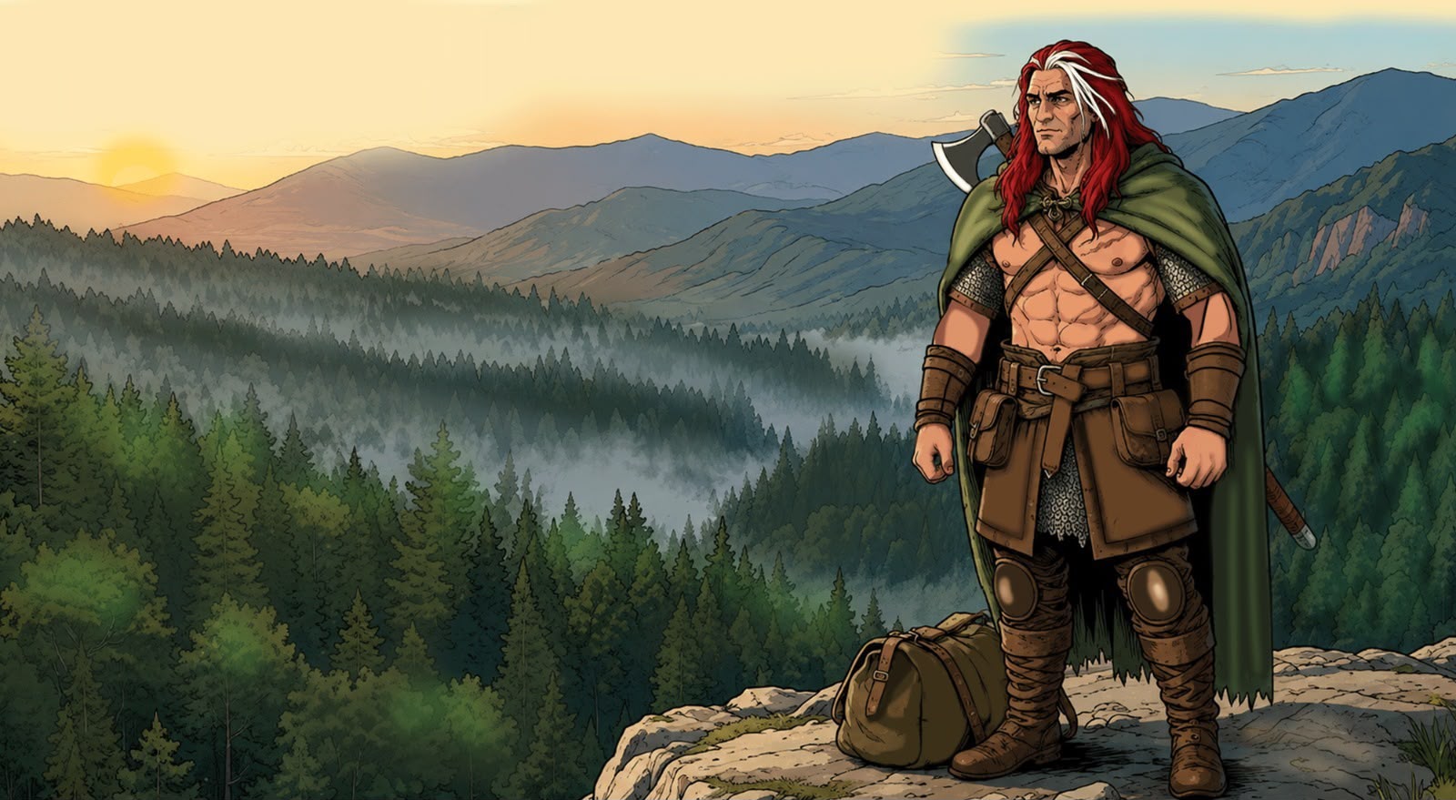 Custom Fantasy Landscape Illustration | Medieval Warrior Character Art
