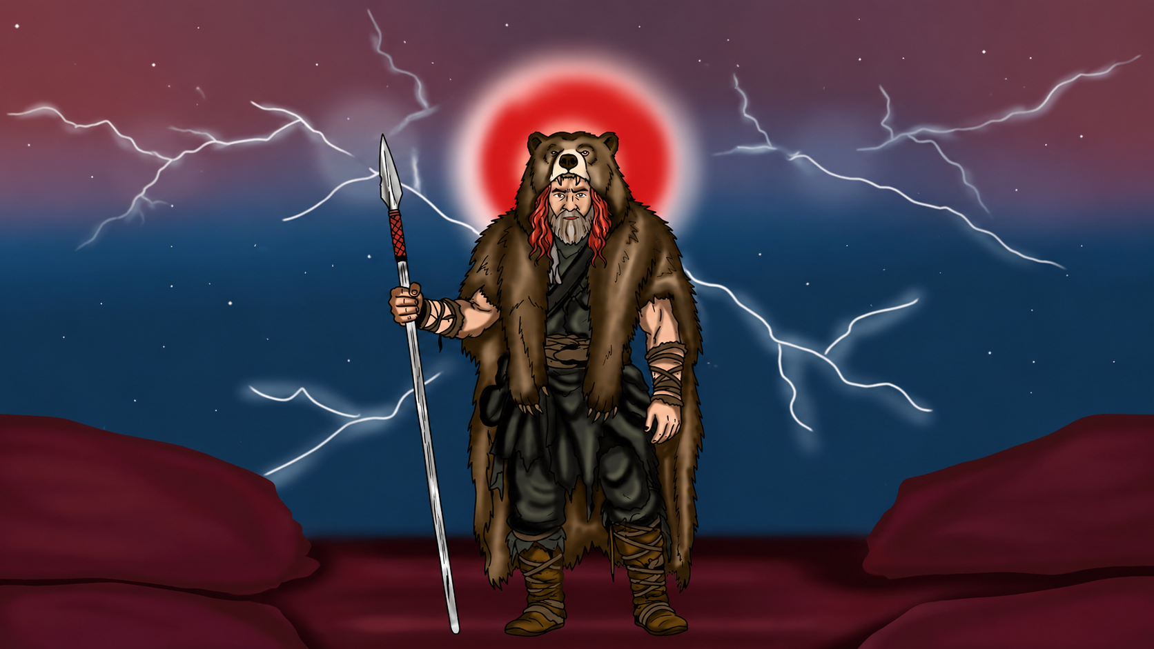 Bear Warrior – Blood Moon Guardian