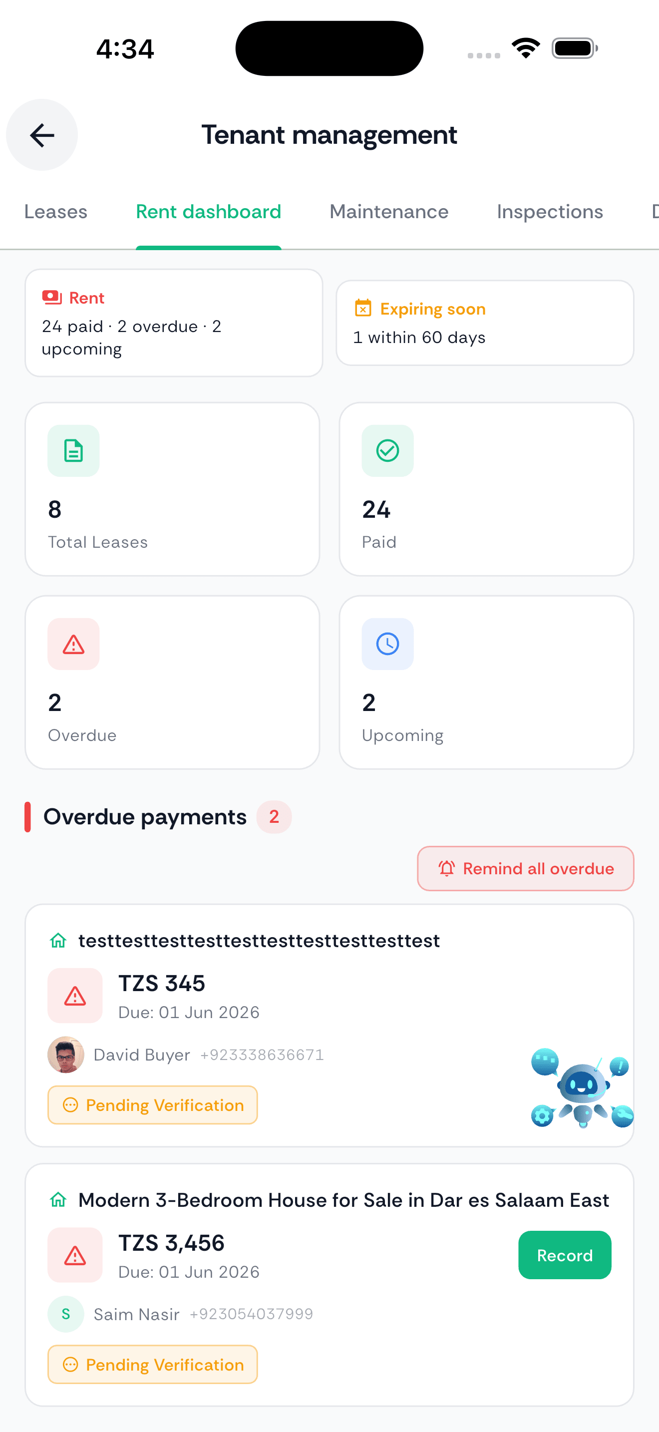 Rent Dashboard