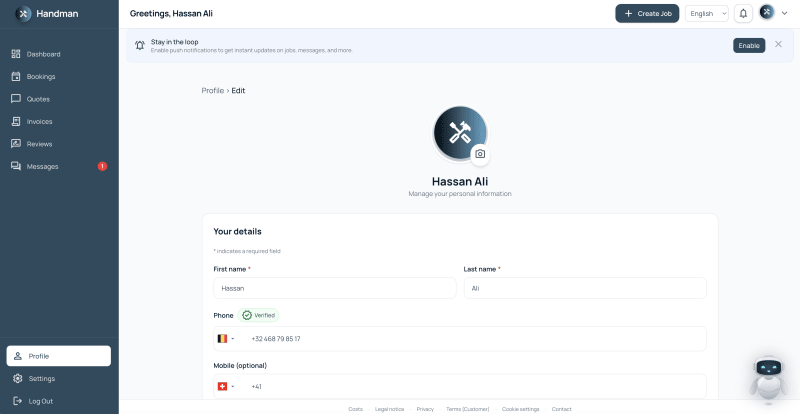 AI Field-Service SaaS for Trades: CRM, Quotes, Dispatch & AI Butler - screenshot 3