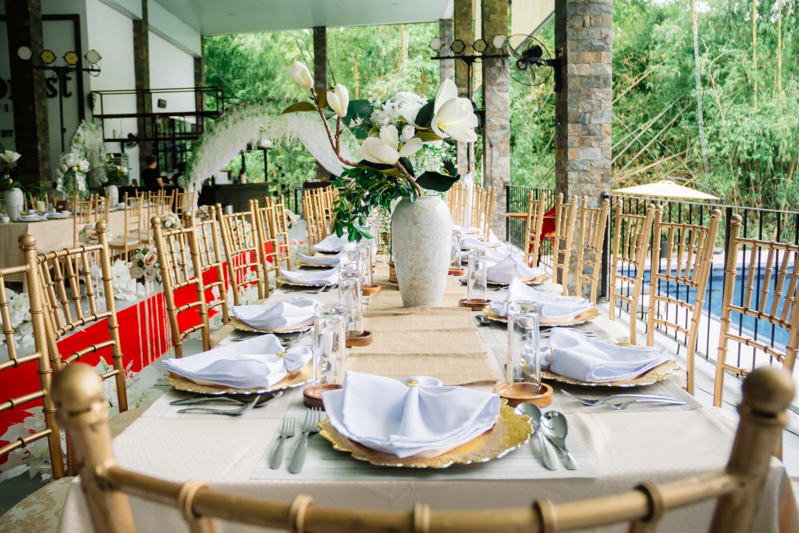 Event dining setup at The Forest Villas resort in Jala-Jala, Rizal