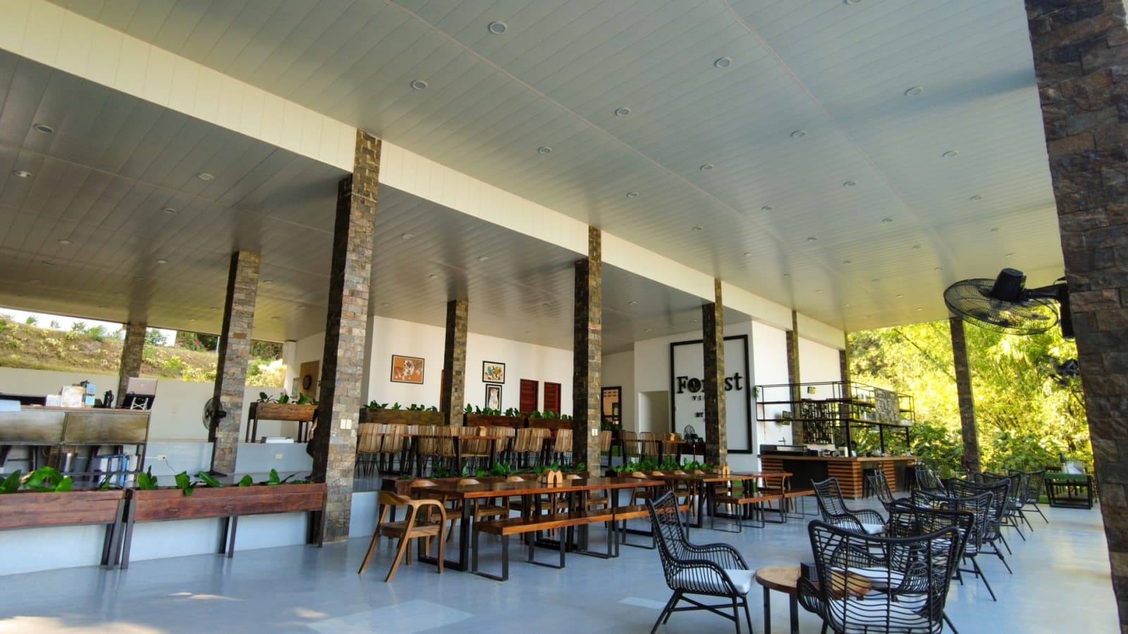 Fine dining and pavilion area at Forest Villas resort in Jala-Jala