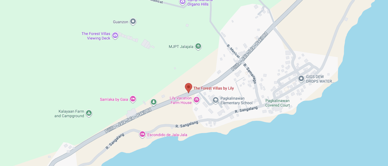 Map showing the location of The Forest Villas by Lily in Jala-Jala, Rizal