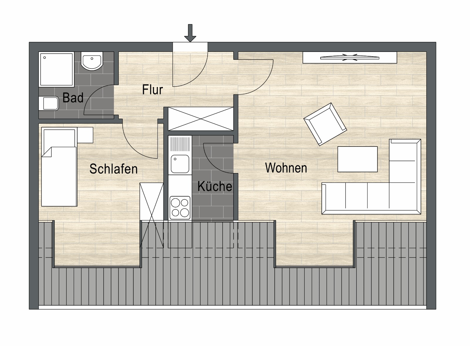 Appartement, 37qm. Klein, fein und alles Mein ++ Miete? Was war das nochmal?