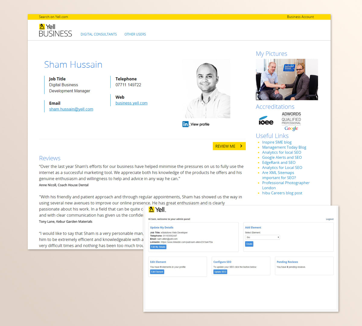Yell Profiles website