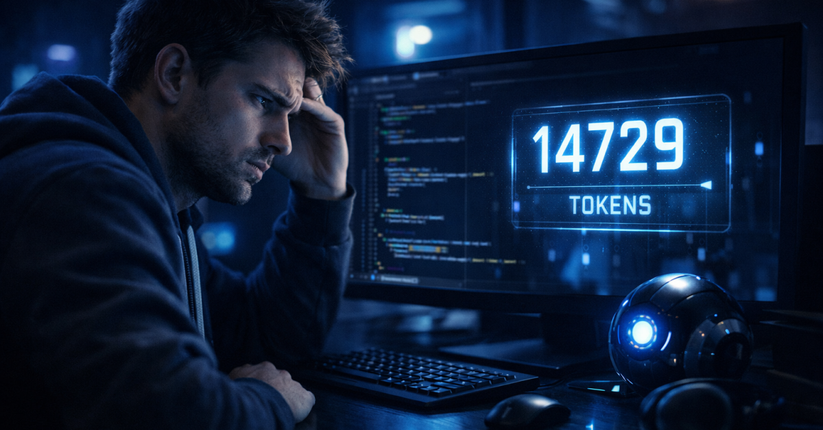 confused developer looking at token counter