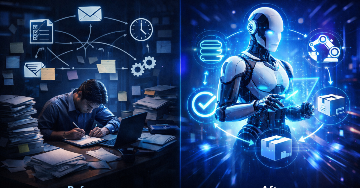 before and after workflow comparison