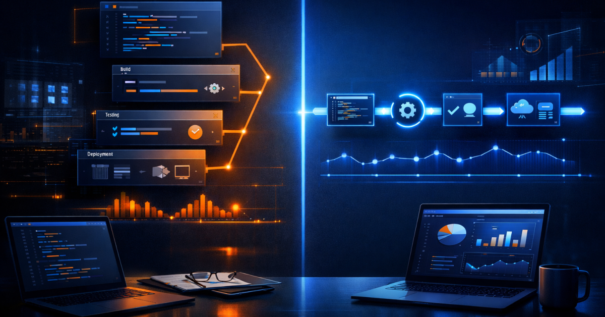 developer workflow comparison timeline