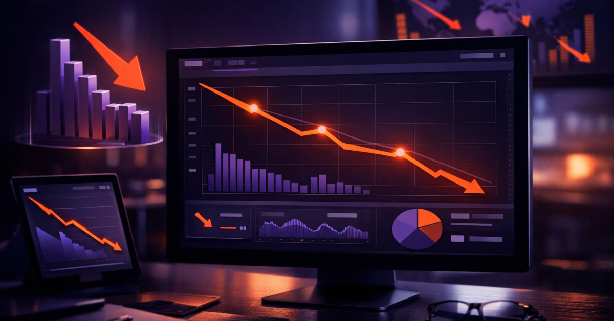  declining content metrics dashboard