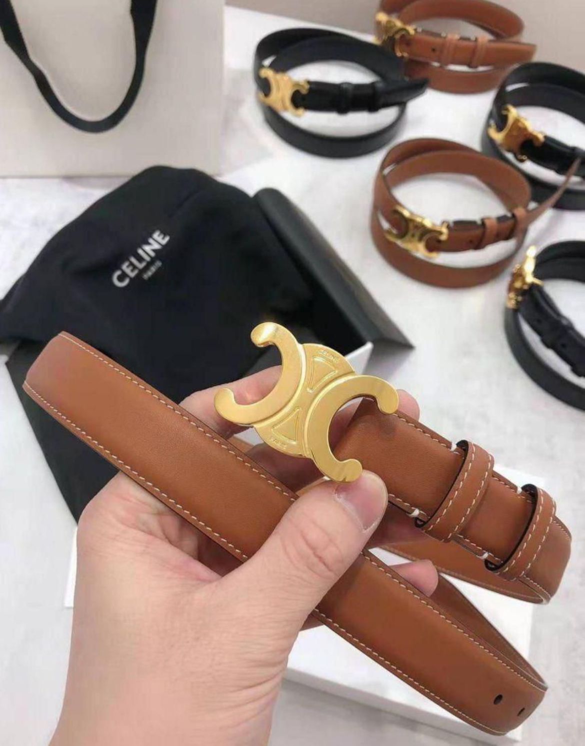 Coach Gold Buckle Belt