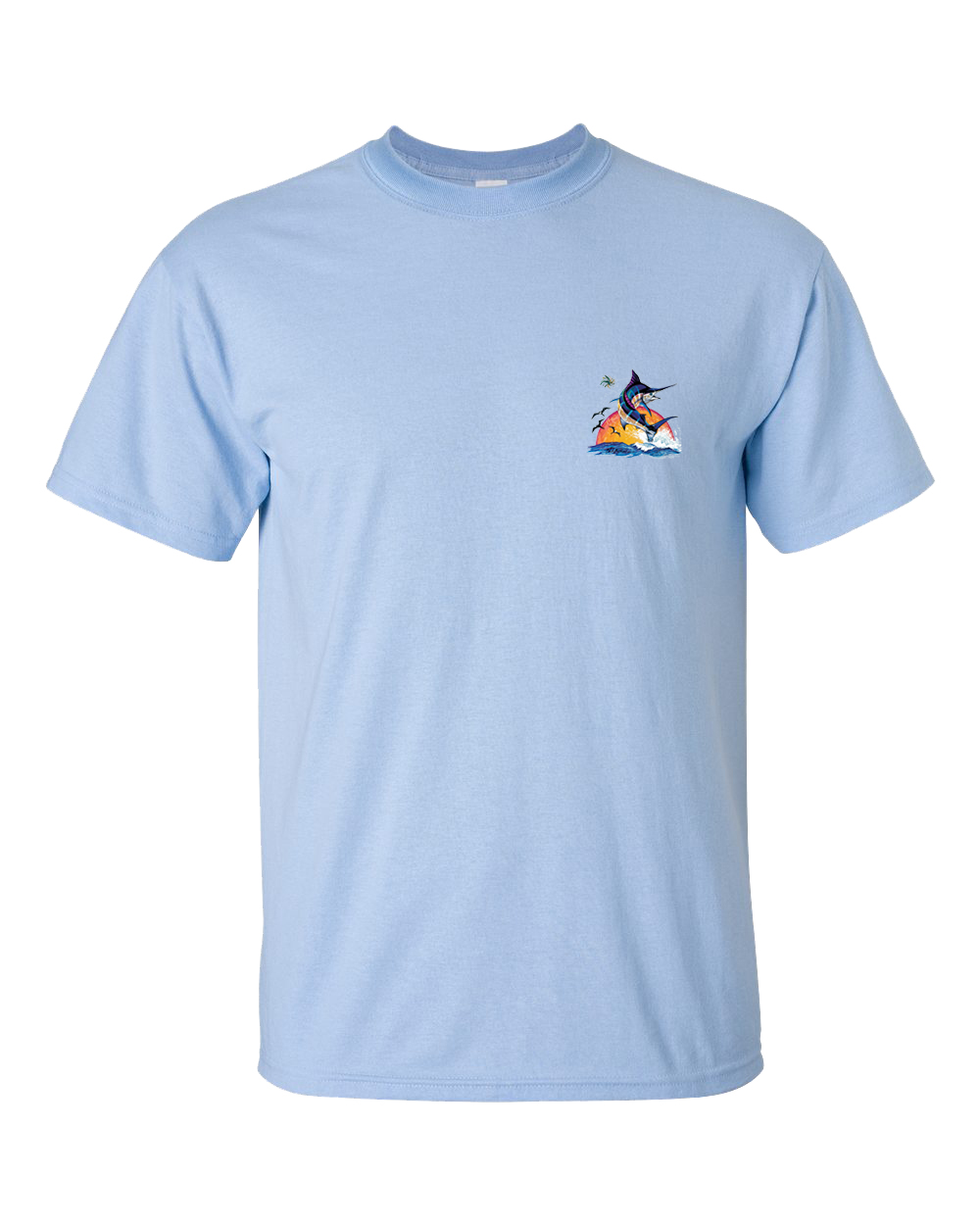 Trenz Shirt Company Blue Marlin Sunset Unisex Short Sleeve T-shirt - Imagen 2 de 18