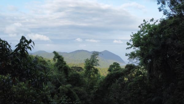 Vista panorâmica das montanhas da Serra do Guararu