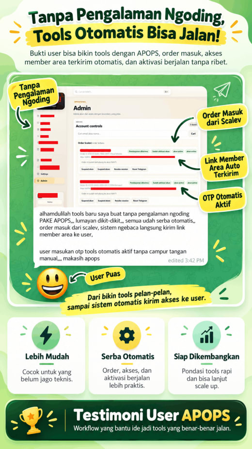Tanpa Ngoding, Tools Otomatis Berjalan