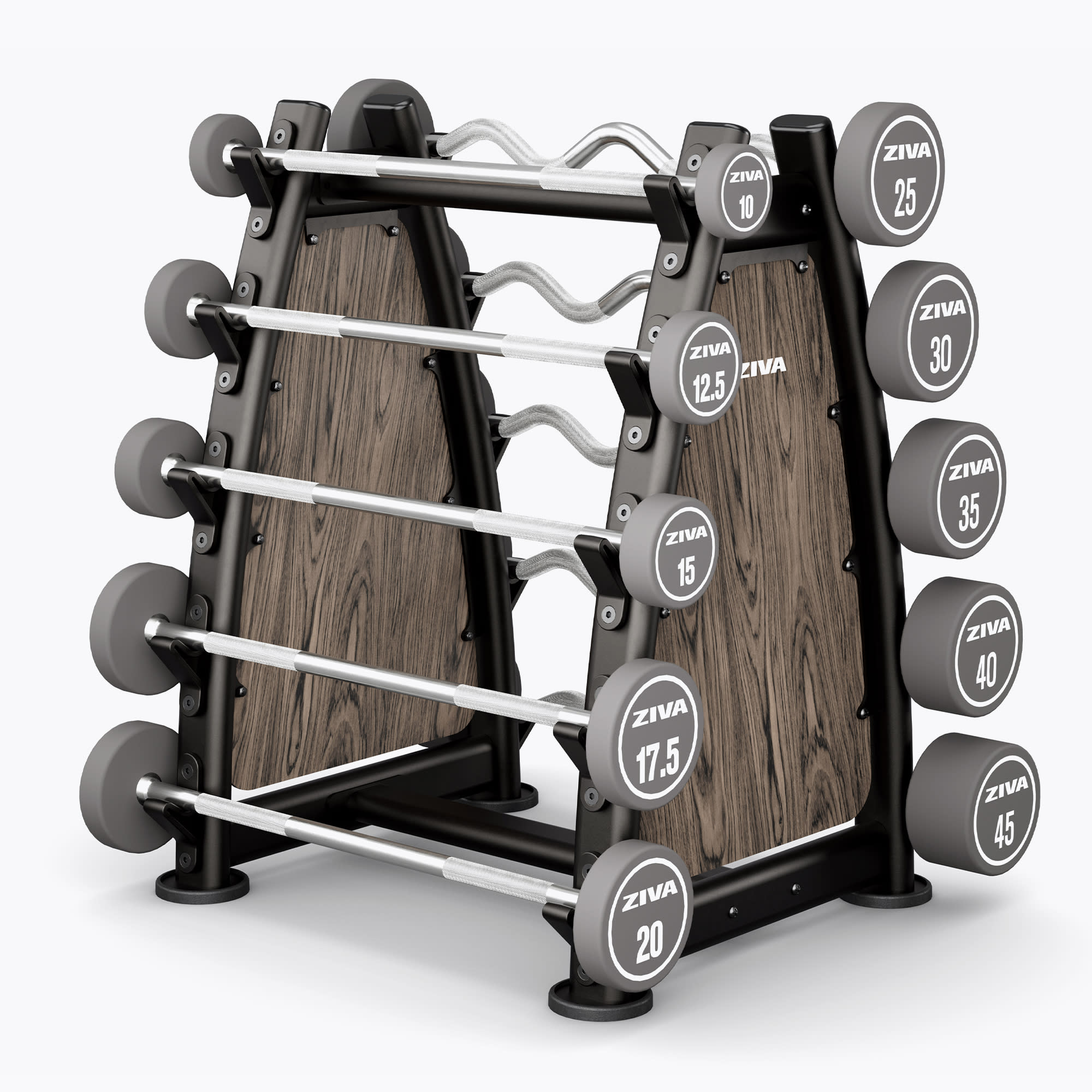 LUMINA URETHANE BARBELL SETS + LUMINA 10-PIECE BARBELL RACK