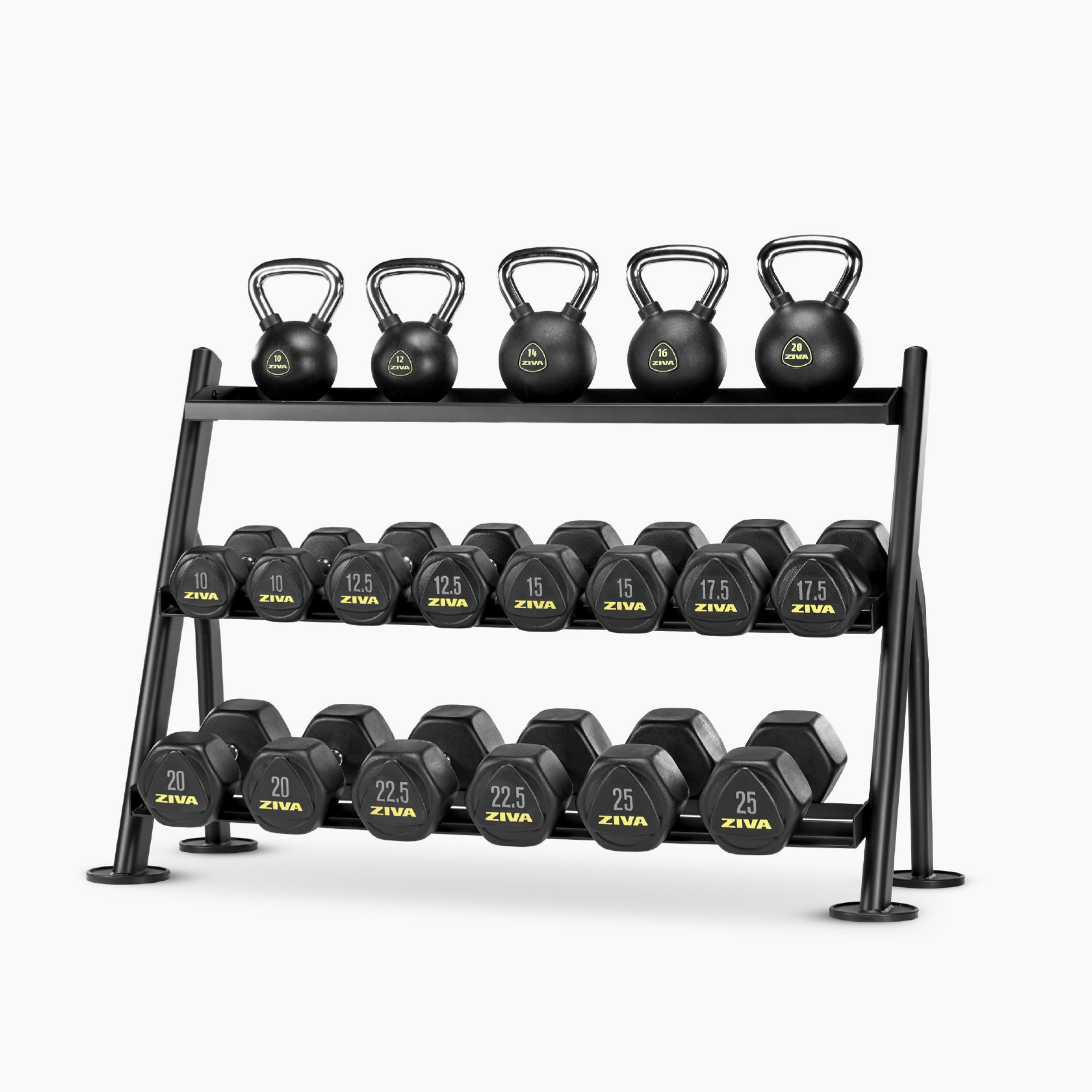 ZIVA DUMBBELL & KETTLEBELL RACK