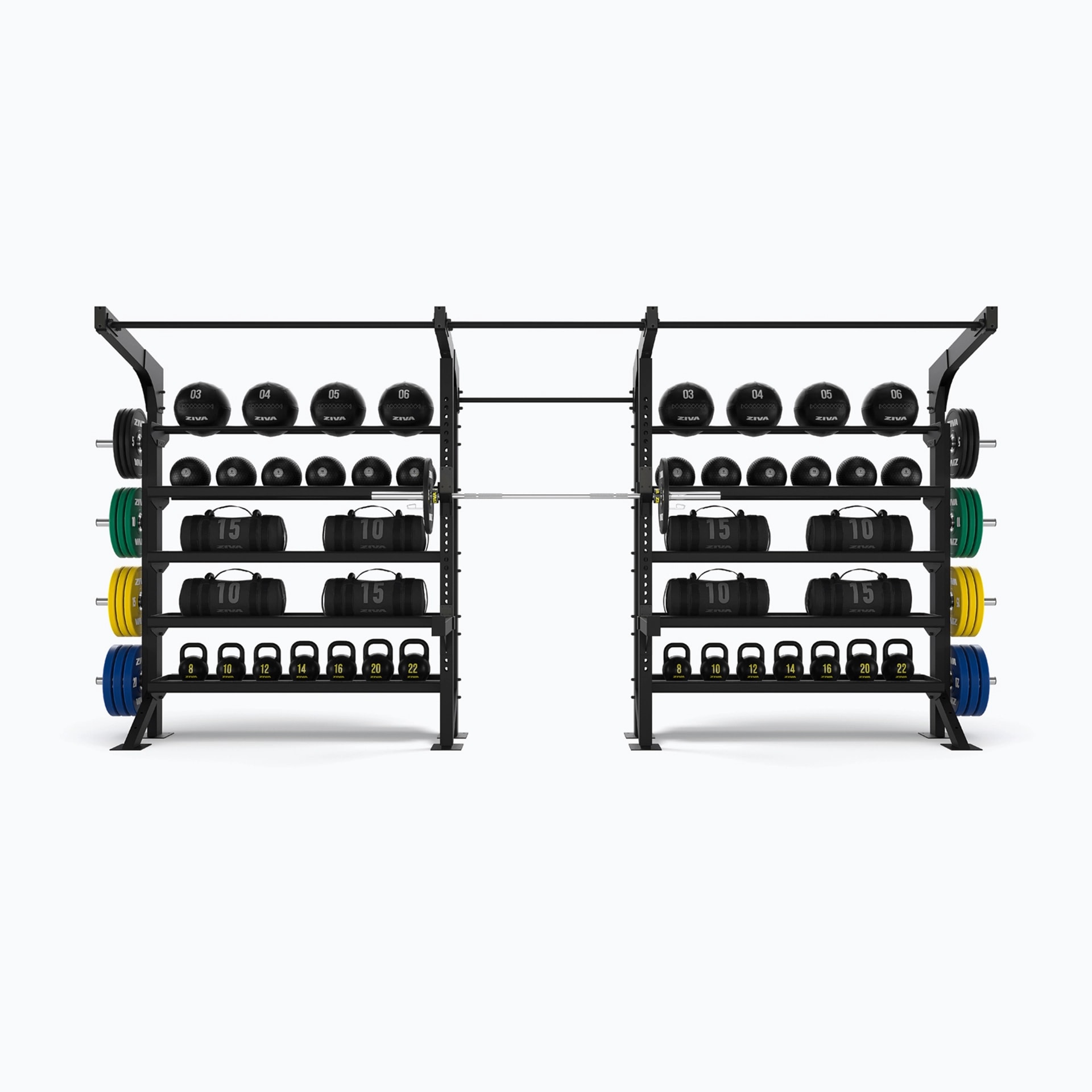 Zumba Racks XP2 FLOOR MOUNTED 2 X FUNCTIONAL RACKS + 1 X SQUAT BAYS - ZIVA