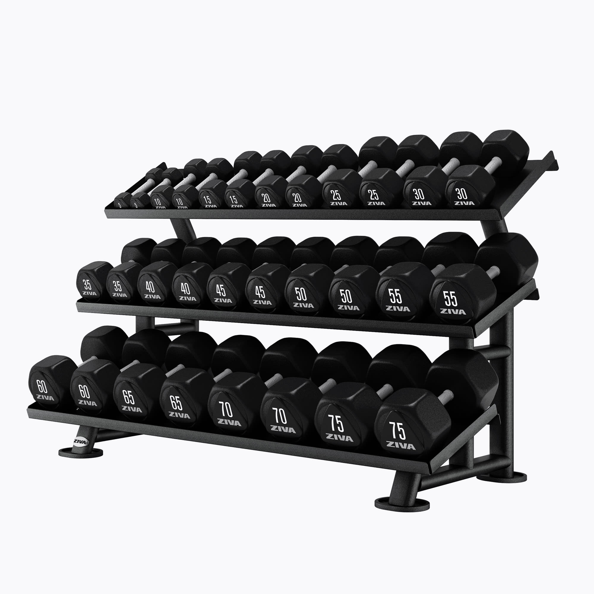 PERFORMANCE 3-TIER, 15-PAIR HEXAGON DUMBBELL RACK