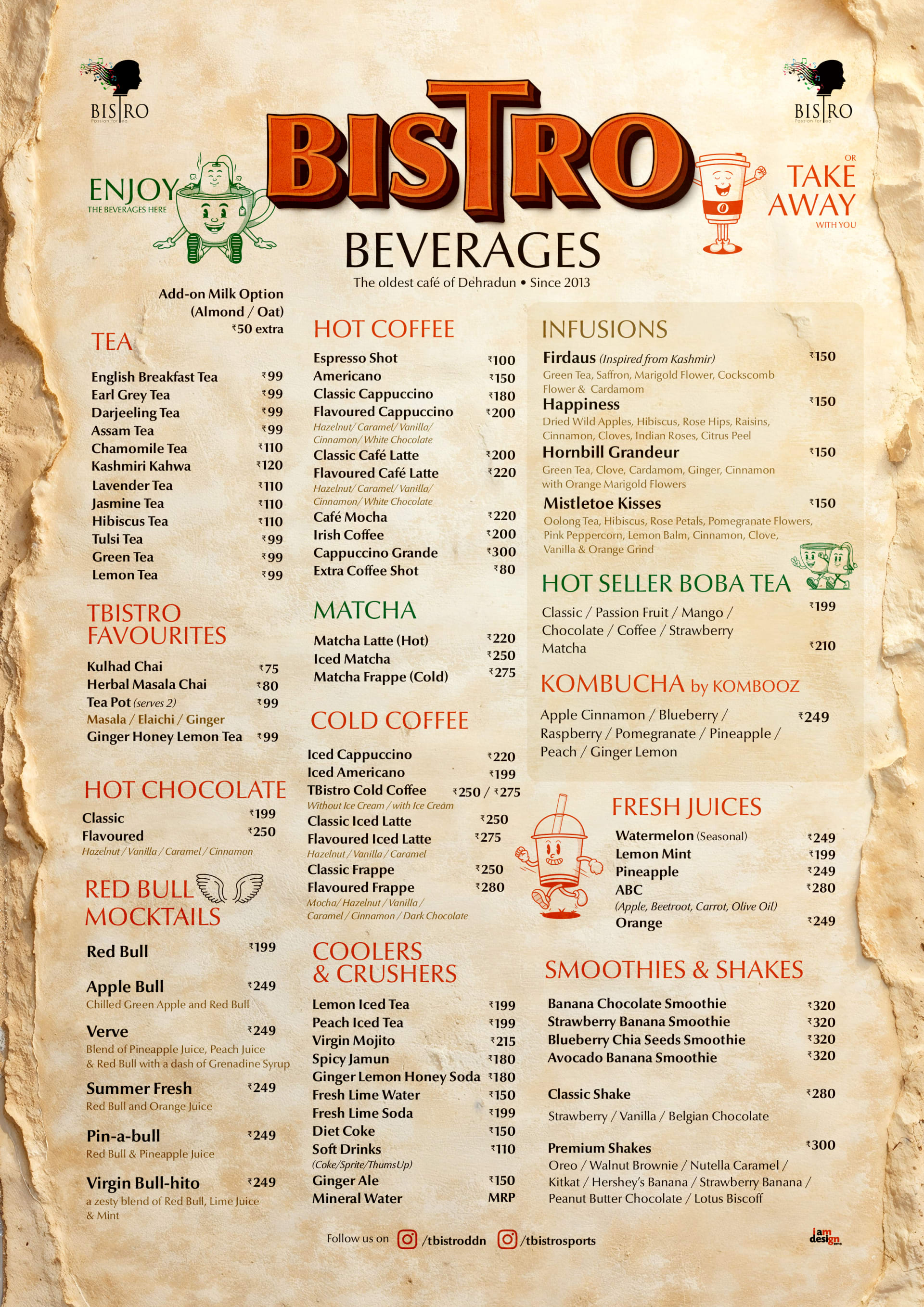 Bistro - The OG menu page 1