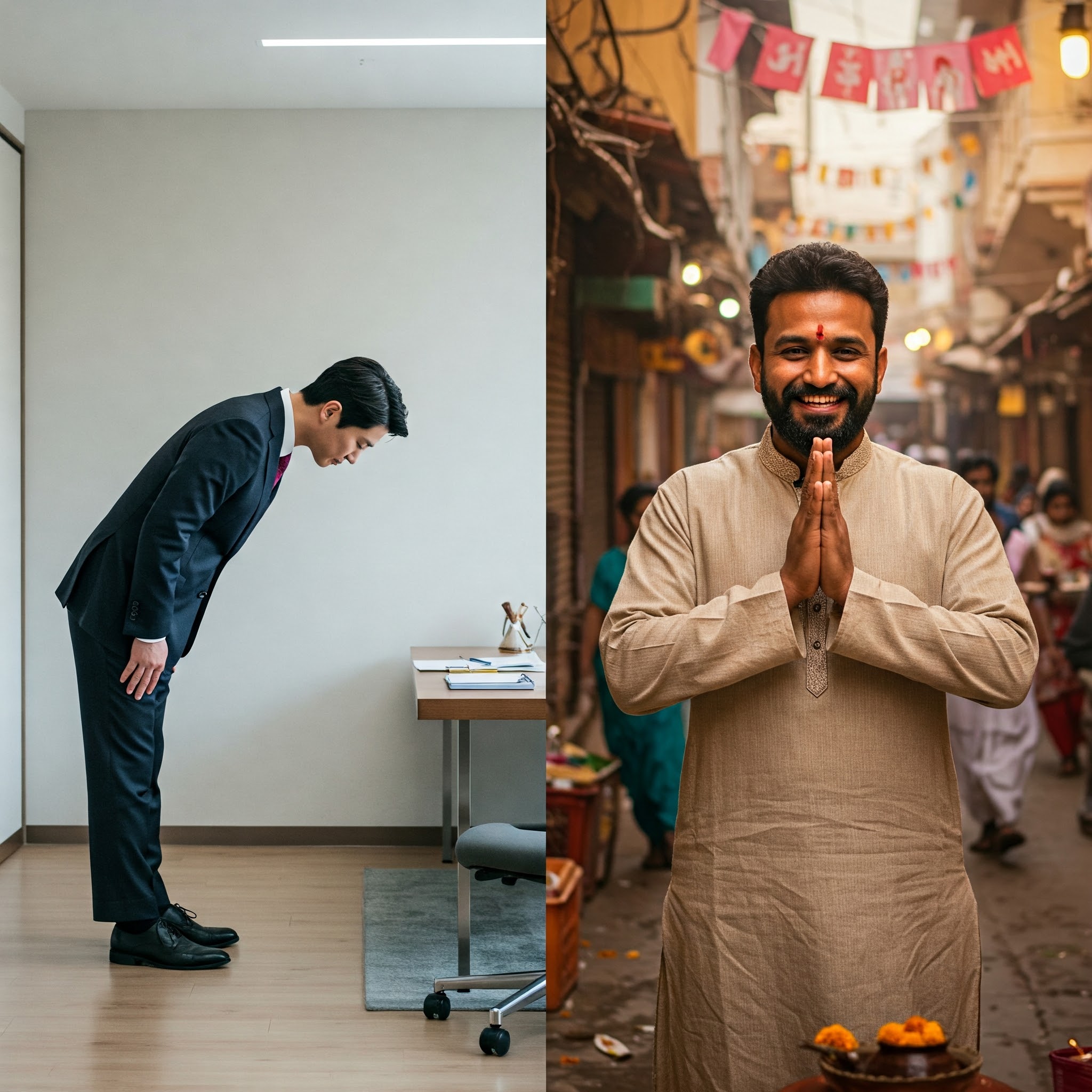 Korean and Indian ways of greeting