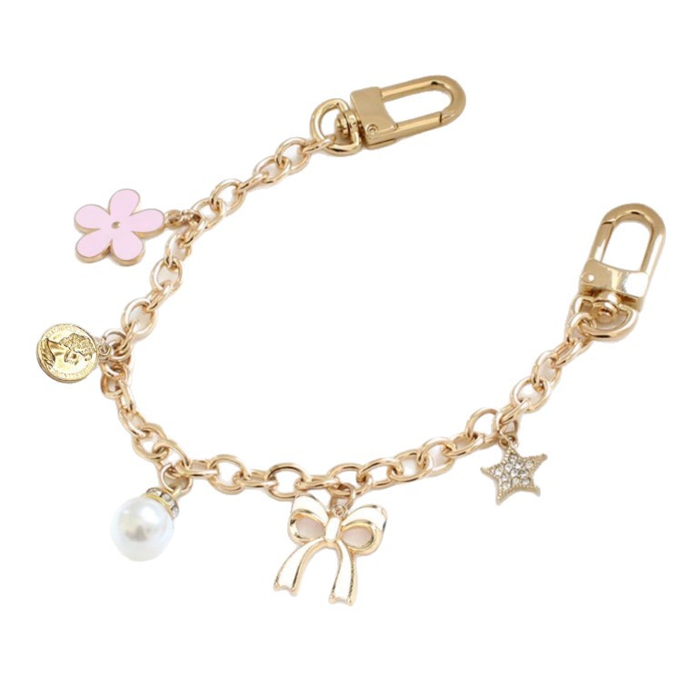 Bag Chain - Pink Flower and Bow