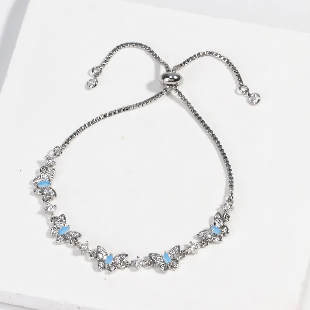 Pandor Bracelet - Silver Blue Butterfly