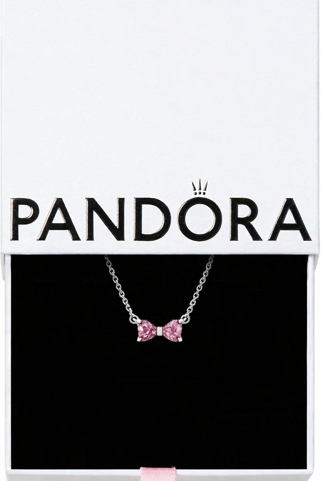 Pandora Necklace - Pink Bow S925 Sterling Silver