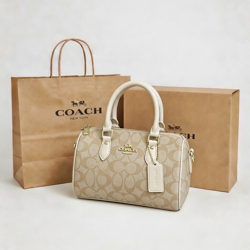 Coach Rowan Pillow Bag (Branded Paper Bag + Box) - Milky White