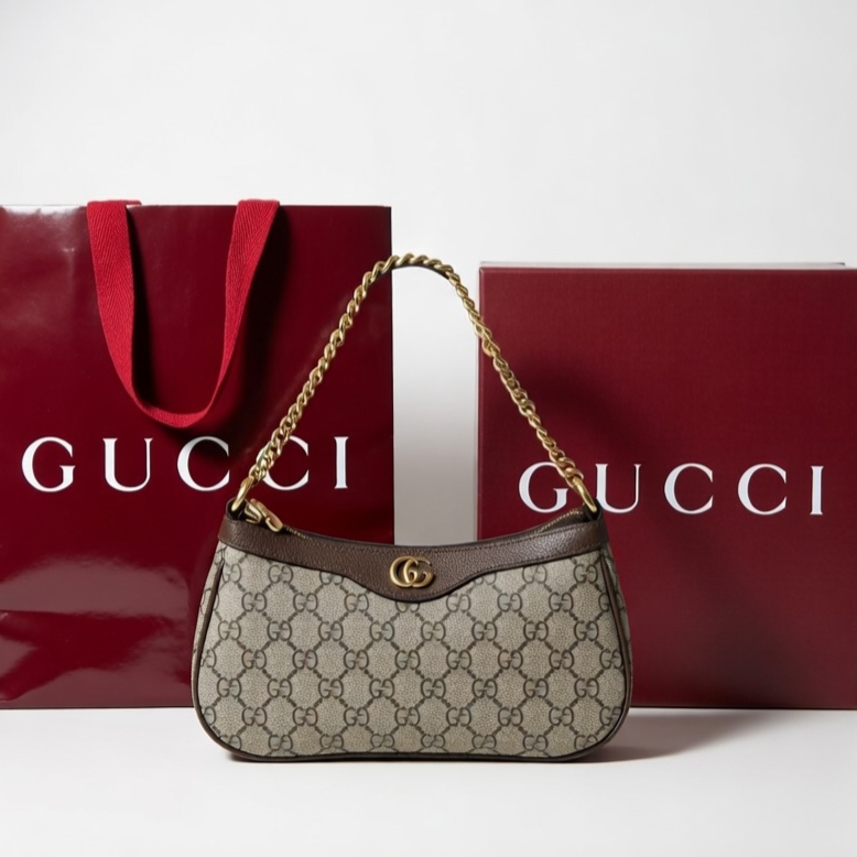 GUCCI Ophidia (Red Gucci Box and Branded Bag) - Brown