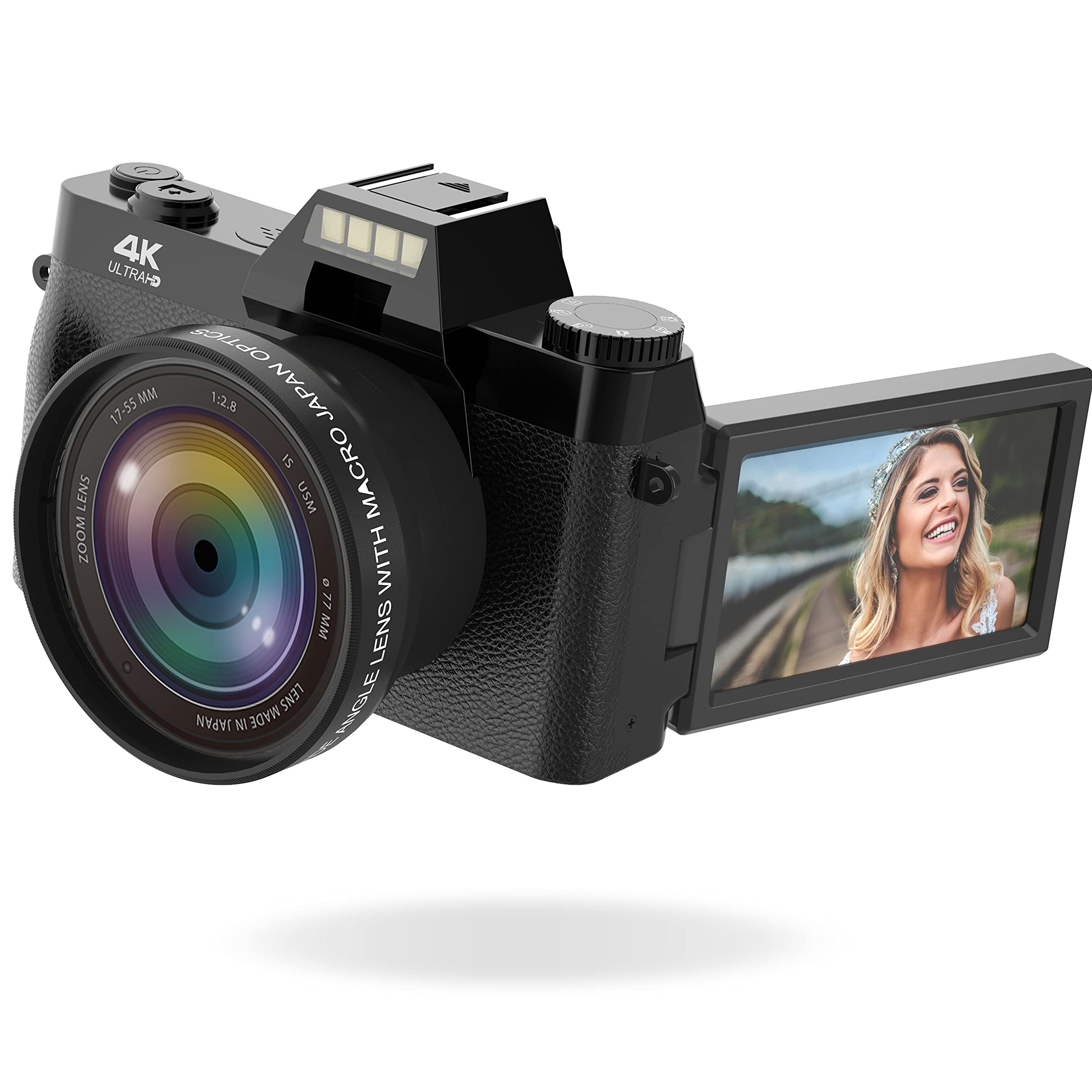 Vlogging Camera, 4K Digital Camera for YouTube with WiFi