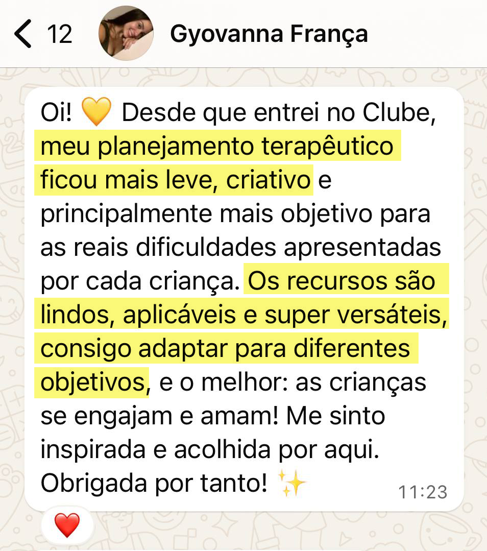 Depoimento da fonoaudióloga Gyovanna sobre o Criança Tagarela Clube