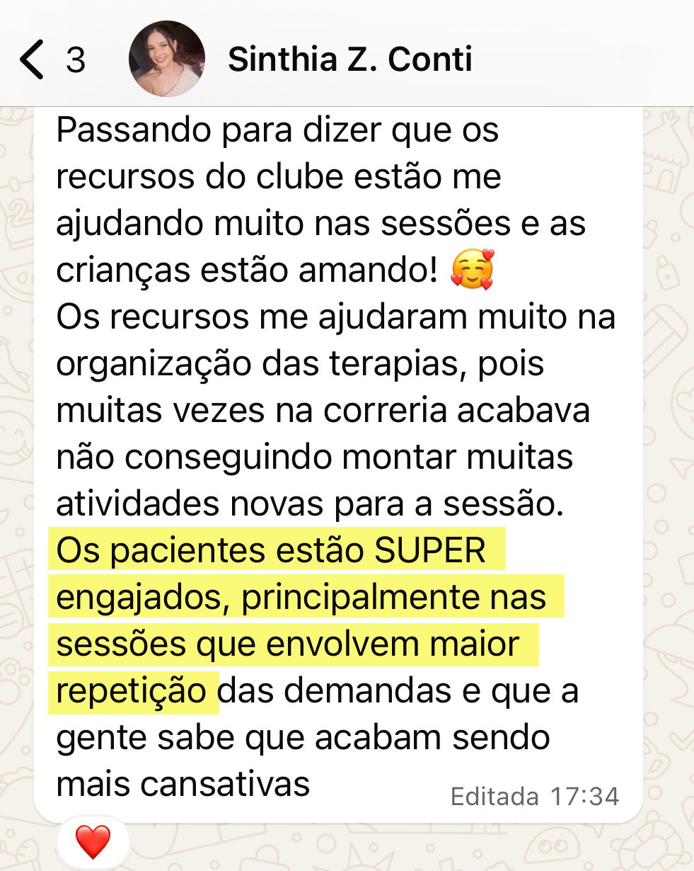 Depoimento da fonoaudióloga Sinthia sobre o Criança Tagarela Clube